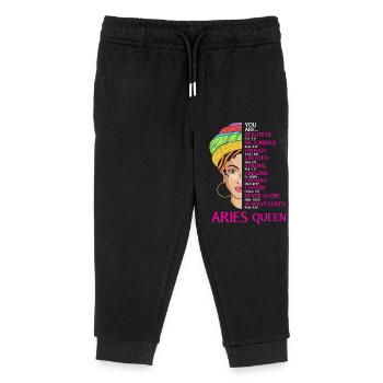 Sternzeichen Widder - Kinder Organic Jogginghose Mini Mover von Stanley/Stella - Schwarz - Vorne