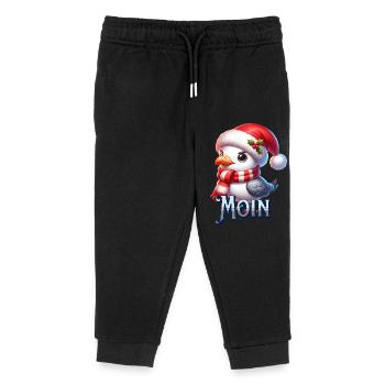 Moin Möwe Weihnachten - Kinder Organic Jogginghose Mini Mover von Stanley/Stella - Schwarz - Vorne