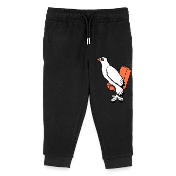 Bird Sitting Chair Desk Swivel Chair Working - Kids Organic Sweatpants by Stanley/Stella - black - Front