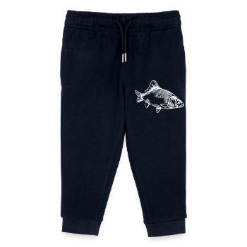 Vintage carp - fierce carp fish - Kids Organic Sweatpants by Stanley/Stella - navy - Front