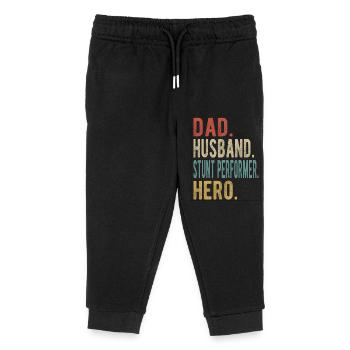 Stuntman Papa Mari Héros - Pantalon de jogging enfant bio Stanley/Stella - noir - Devant