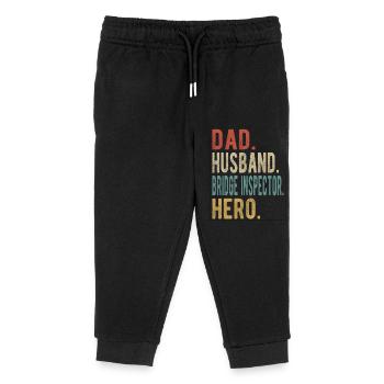 Bridge Inspector Dad Husband Hero - Kids Organic Sweatpants by Stanley/Stella - black - Front