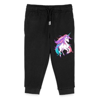Radiant Violet Licorne Fantasy Illustration - Pantalon de jogging enfant bio Stanley/Stella - noir - Devant