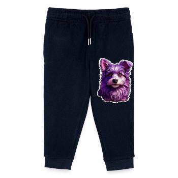 Cute dog in modern design - Kids Organic Sweatpants by Stanley/Stella - navy - Front