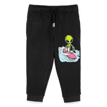Alien is surfing the Ocean Waves 1 - Kinder Organic Jogginghose Mini Mover von Stanley/Stella - Schwarz - Vorne