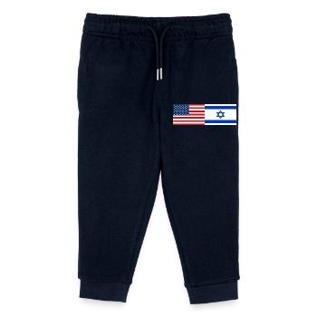 États-Unis, Israël Drapeau - Pantalon de jogging enfant bio Stanley/Stella - marine - Devant
