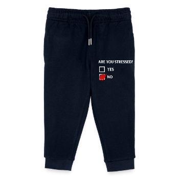 Est-ce que vous êtes stressé ? - T’es stressé ? - Pantalon de jogging enfant bio Stanley/Stella - marine - Devant