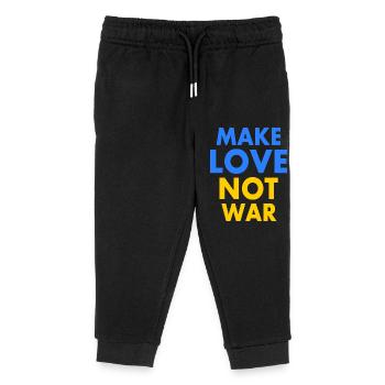 Make love not war - Kinder Organic Jogginghose Mini Mover von Stanley/Stella - Schwarz - Vorne