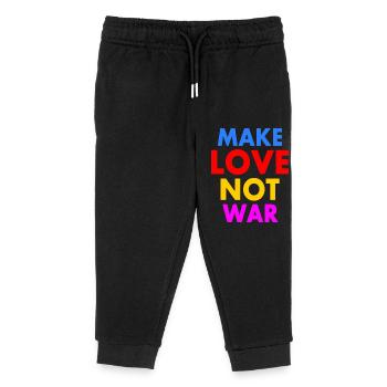 Make love not war - Kinder Organic Jogginghose Mini Mover von Stanley/Stella - Schwarz - Vorne