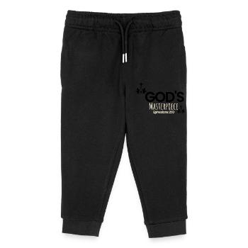 God's Master Piece Premium-Kinderbekleidung - Kinder Organic Jogginghose Mini Mover von Stanley/Stella - Schwarz - Vorne