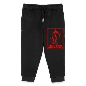 Fire heart Groovy soul - Pantalon de jogging enfant bio Stanley/Stella - noir - Devant
