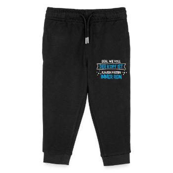 Egal wie voll der Kopf- Flausen passen immer rein - Kinder Organic Jogginghose Mini Mover von Stanley/Stella - Schwarz - Vorne