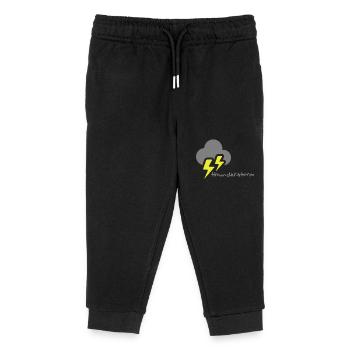 Weather, thunderstorm - weather, thunder storm - Kids Organic Sweatpants by Stanley/Stella - black - Front
