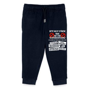 Papa Hat Telefonkonferenz Nicht Stören Homeoffice - Kinder Organic Jogginghose Mini Mover von Stanley/Stella - Navy - Vorne