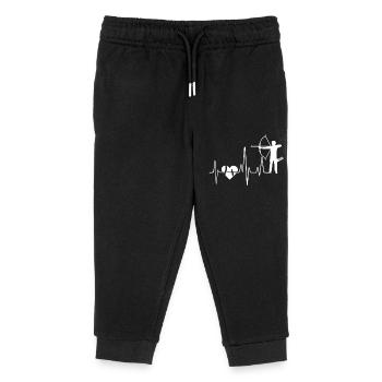 Archery Archery Heartbeat - Kids Organic Sweatpants by Stanley/Stella - black - Front