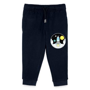 Espace fusée - Pantalon de jogging enfant bio Stanley/Stella - marine - Devant