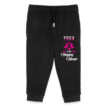 Yoga Yoga Exercise Meditate Lotus - Kids Organic Sweatpants by Stanley/Stella - black - Front
