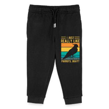 Papagei - Kinder Organic Jogginghose Mini Mover von Stanley/Stella - Schwarz - Vorne