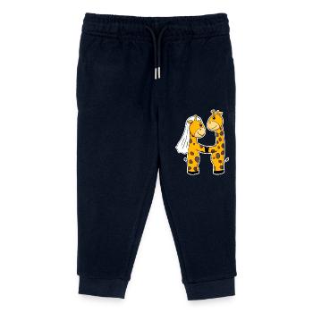 Married giraffes - Kids Organic Sweatpants by Stanley/Stella - navy - Front
