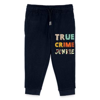 True Crime Junkie - Kids Organic Sweatpants by Stanley/Stella - navy - Front