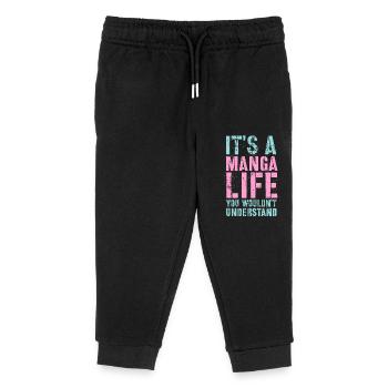 Cadeau Manga - Pantalon de jogging enfant bio Stanley/Stella - noir - Devant