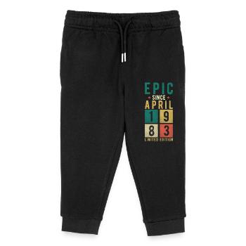 Birthday April 1983 - Kids Organic Sweatpants by Stanley/Stella - black - Front