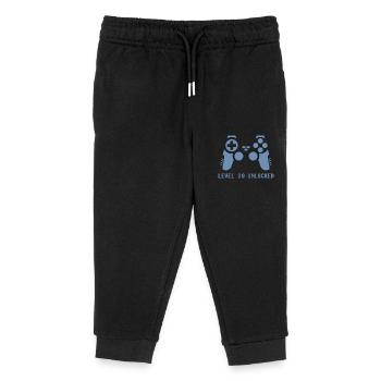 Level 30 unlocked - Kids Organic Sweatpants by Stanley/Stella - black - Front