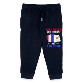 Halb Franzose Halb Zyprer - Kinder Organic Jogginghose Mini Mover von Stanley/Stella - Navy - Vorne