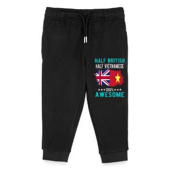 Half British Half Vietnamese - Kids Organic Sweatpants by Stanley/Stella - black - Front