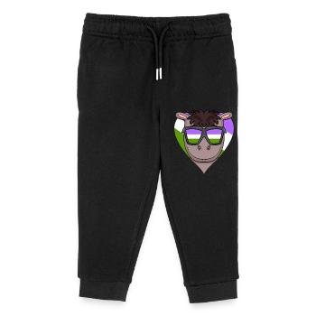 Genderqueer Pferd Herz - Kinder Organic Jogginghose Mini Mover von Stanley/Stella - Schwarz - Vorne