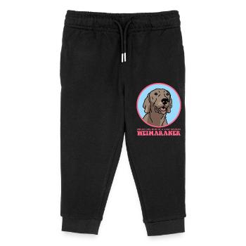 Weimaraner Mom | Hunde Hundebesitzerin Geschenk - Kinder Organic Jogginghose Mini Mover von Stanley/Stella - Schwarz - Vorne