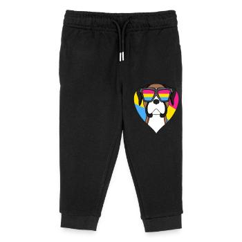 Pansexuell Deutscher Boxer Hund Geschenk - Kinder Organic Jogginghose Mini Mover von Stanley/Stella - Schwarz - Vorne