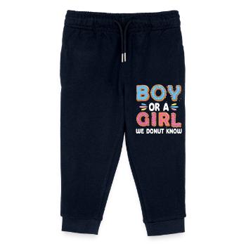 Garçon ou fille que nous connaissons - Pantalon de jogging enfant bio Stanley/Stella - marine - Devant