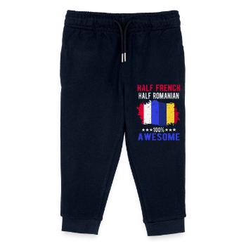 Moitié Français moitié roumain - Pantalon de jogging enfant bio Stanley/Stella - marine - Devant