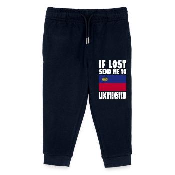 Liechtenstein Flag Slogan - Kids Organic Sweatpants by Stanley/Stella - navy - Front