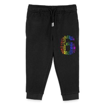 Six 6th Birthday | Coldorful Words Themed - Kinder Organic Jogginghose Mini Mover von Stanley/Stella - Schwarz - Vorne