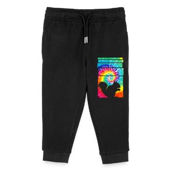 Eichhörnchen Hippie Tie Dye - Kinder Organic Jogginghose Mini Mover von Stanley/Stella - Schwarz - Vorne