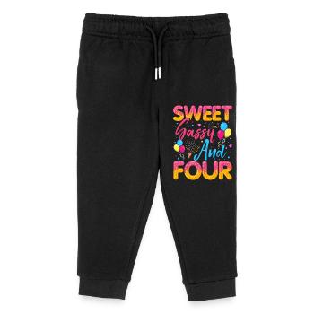 Sweet Sassy And Four Sprinkles Delicious Doughnut - Kinder Organic Jogginghose Mini Mover von Stanley/Stella - Schwarz - Vorne