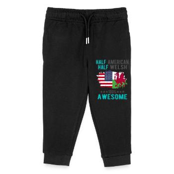 Halb Amerikaner Halb Waliser - Kinder Organic Jogginghose Mini Mover von Stanley/Stella - Schwarz - Vorne