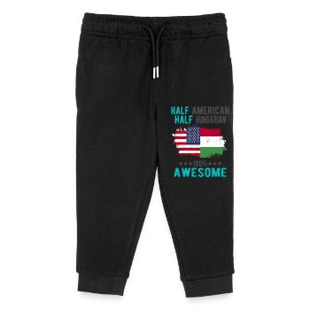 Halb Amerikaner Halb Ungar - Kinder Organic Jogginghose Mini Mover von Stanley/Stella - Schwarz - Vorne