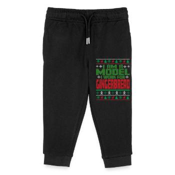 Modèle de dicton de Noël - Pantalon de jogging enfant bio Stanley/Stella - noir - Devant