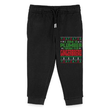 Citation de Noël du plombier - Pantalon de jogging enfant bio Stanley/Stella - noir - Devant