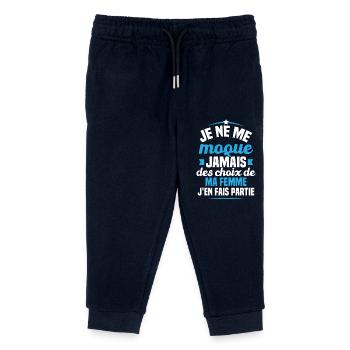 Je ne me moque jamais des choix - Pantalon de jogging enfant bio Stanley/Stella - marine - Devant