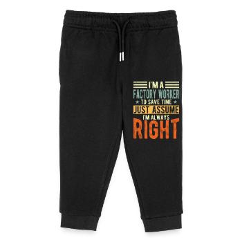 Factory Workers - Kids Organic Sweatpants by Stanley/Stella - black - Front