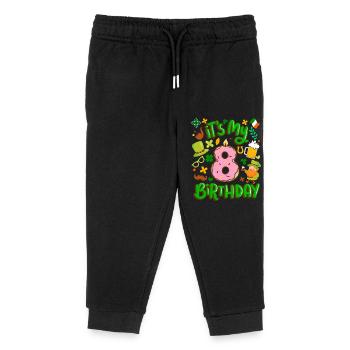 C’est mon beignet de vacances de 8 ans st. - Pantalon de jogging enfant bio Stanley/Stella - noir - Devant
