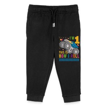 J’ai 1 c’est comme ça que je roule | Monster Truck - Pantalon de jogging enfant bio Stanley/Stella - noir - Devant