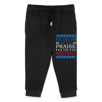Honor the Past Praise the Present - Kids Organic Sweatpants by Stanley/Stella - black - Front