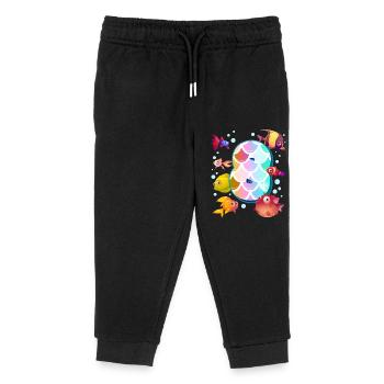 8th birthday | Rainbow Fish Birthday | - Kids Organic Sweatpants by Stanley/Stella - black - Front