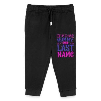 Mom Marry - Engagement - Kids Organic Sweatpants by Stanley/Stella - black - Front