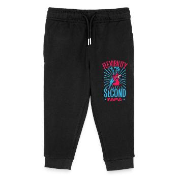 Flamingo at Aerial Silks - Kids Organic Sweatpants by Stanley/Stella - black - Front